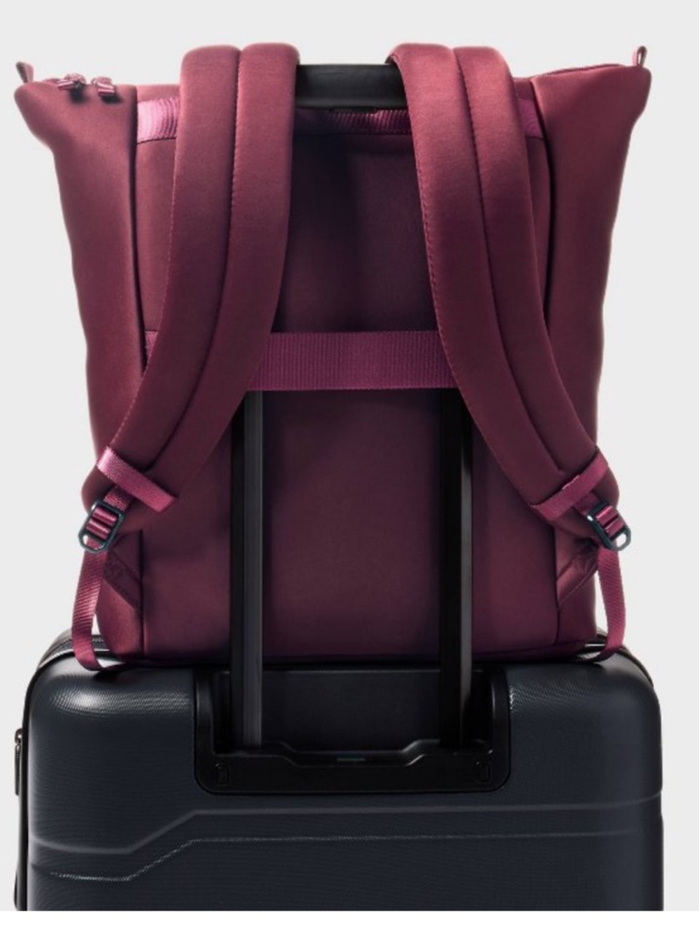 ALL IN MOTION NWT Faux Neoprene Backpack Faux Neoprene Backpack Tote - Maroon - Picture 4 of 8